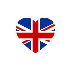 Wall Mural - Flag of Great Britain heart silhouette