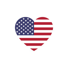 USA Flag Heart Silhouette
