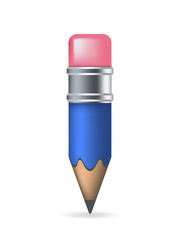 Poster - Cute Pencil Icon on White Background . Isolated Vector Illustration 