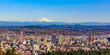 Portland Downtown Cityscape with Mt Hood