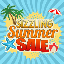 Sizzling Summer Sale Advertising Poster Design