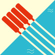 Minimalistic poster template for rowing regatta. Boat rowing race event flyer or banner.