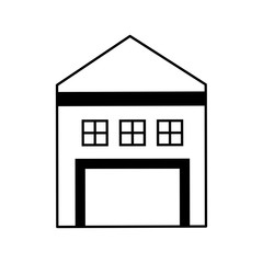 Sticker - warehouse building isolated icon vector illustration design