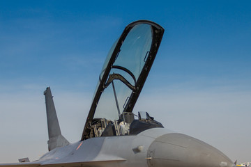 Cockpit of a fighter F16 D