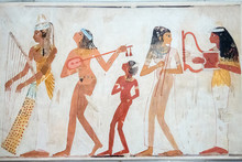 Egyptian Paintings On Wall In Valley Of Kings
