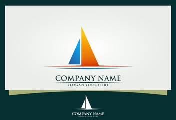 Sticker - abstract sailboat triangle logo