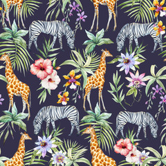 Canvas Print - Tropical wildlife pattern