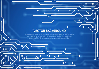 Fototapete - Abstract cybernetic vector background with circuit boarding scheme