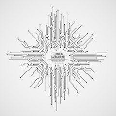 Fototapete - Computer motherboard vector background with circuit board electronic elements