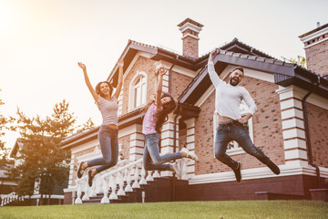 Happy family outdoors