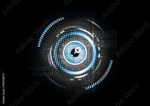 Fotomural Technological abstract retina scanning concept background vector