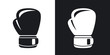 Vector boxing glove icon. Two-tone version on black and white background