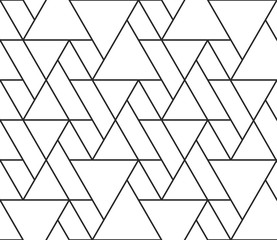 Wall Mural - Abstract geometric seamless pattern vector hexagonal triangular background grid texture