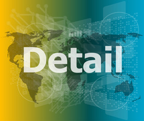 Poster - The word detail on digital screen, business concept