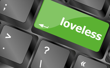 Poster - loveless on key or keyboard showing internet dating concept