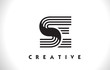 SE Logo Letter With Black Lines Design. Line Letter Vector Illustration