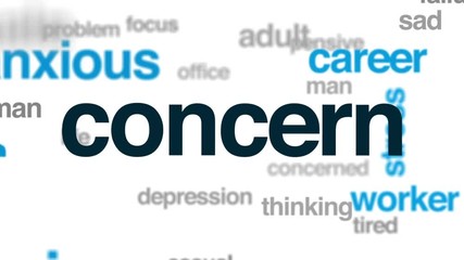 Sticker - Concern animated word cloud, text design animation.