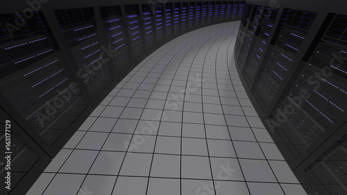 Modern Server Room Information Technologies Or Data Center