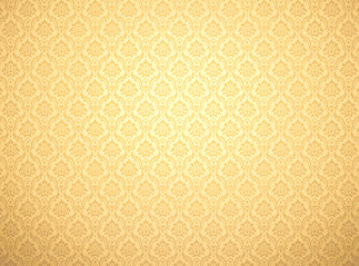 Wall Mural - gold damask pattern background