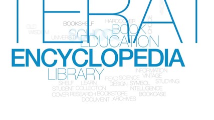 Poster - Encyclopedia animated word cloud, text design animation. Kinetic typography.