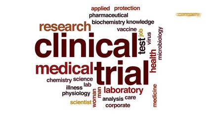 Poster - Clinical trial animated word cloud, text design animation.