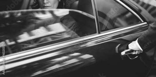 Businesswoman Corporate Taxi Transport Service Poster Mural XXL