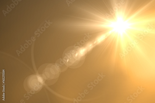 Fotografía Lens flare light over black background