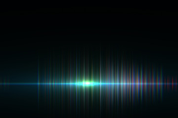 Aufkleber - digital  neon sound waves. Music  colorful musical bar in dark background.glowing particles and wireframe for  technology concept. abstract background