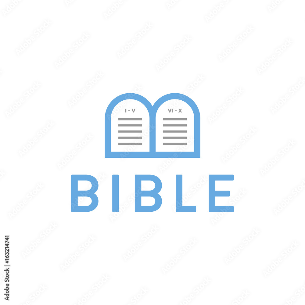 Logo Bible letter B tablets with the commandments Stock Vector | Adobe ...