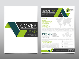 Green flyer cover business brochure vector design, Leaflet advertising abstract background, Modern poster magazine layout template, Annual report for presentation.