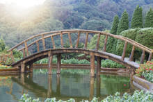 Wooden Bridge In The Garden