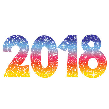 2018 new year two thousand eighteen decorative number
