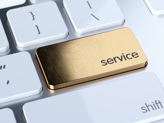 Sticker - Golden service sign button