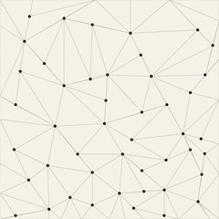 Poster - Abstract triangle background, dots connected with dashed lines, Vector