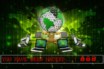 Poster - 3d rendering technology laptop network
