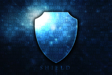 Poster - 2d illustration Security concept - shield 
