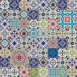 Fototapeta Kuchnia - Mega Gorgeous seamless patchwork pattern from colorful Moroccan, Portuguese  tiles, Azulejo, ornaments.. Can be used for wallpaper, pattern fills, web page background,surface textures. 