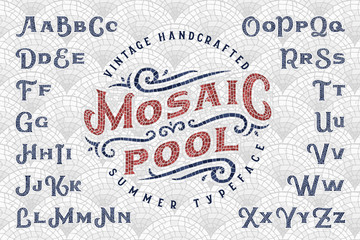 Wall Mural - Vintage handcrafted summer typeface 