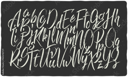 Fotomural Hand drawn calligraphic font made with dry brush textured effect