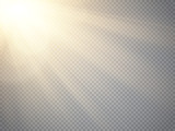 Fototapeta  - Sun isolated on transparent background. Vector illustration.