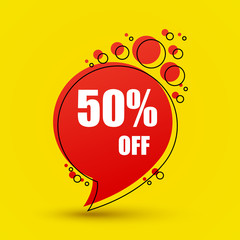 Wall Mural - Discount bubble isolated on yellow background. Vector