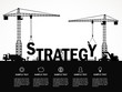 Crane and strategy building. Infographic Template. Vector Illustration.
