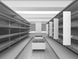 © suchywilk - Supermarket interior with set of shelves
