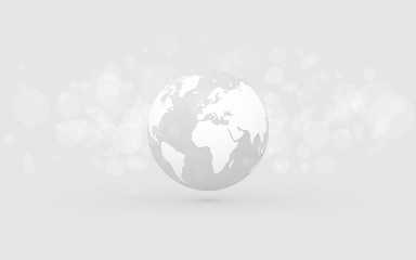 Wall Mural - earth globe abstract bokeh gray background