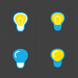 © marnikus - Colorful Light bulbs. Bulb icon set.