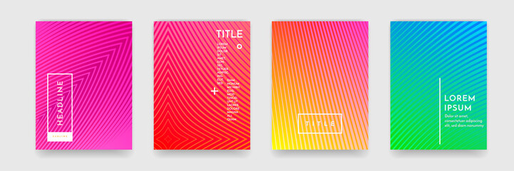Aufkleber - Book cover template wavy abstract pattern texture cover vector set