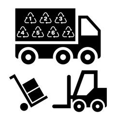 Sticker - Illustration of logistic delivery and transportation with truck and cargo platforms