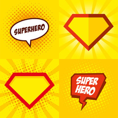 Wall Mural - Superhero logo, pop art background