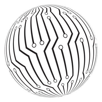 circut board globe logo vector symbol icon design.