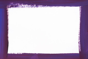 Sticker - violet border painted on white paper